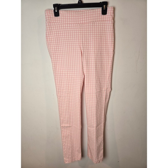 J Mclaughlin Pants - J. McLaughlin Pink Gingham Check Capri Pants Womens Size 10 Cropped Slim Fit